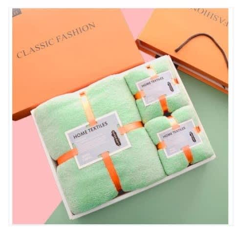3 in 1 Soft Absorbing Towel Set - Bath Cotton