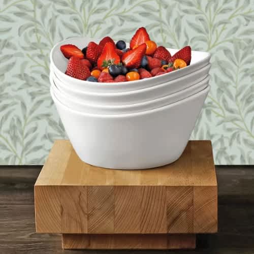 Over & Back Porcelain Serving Bowls Set - 4 Pcs