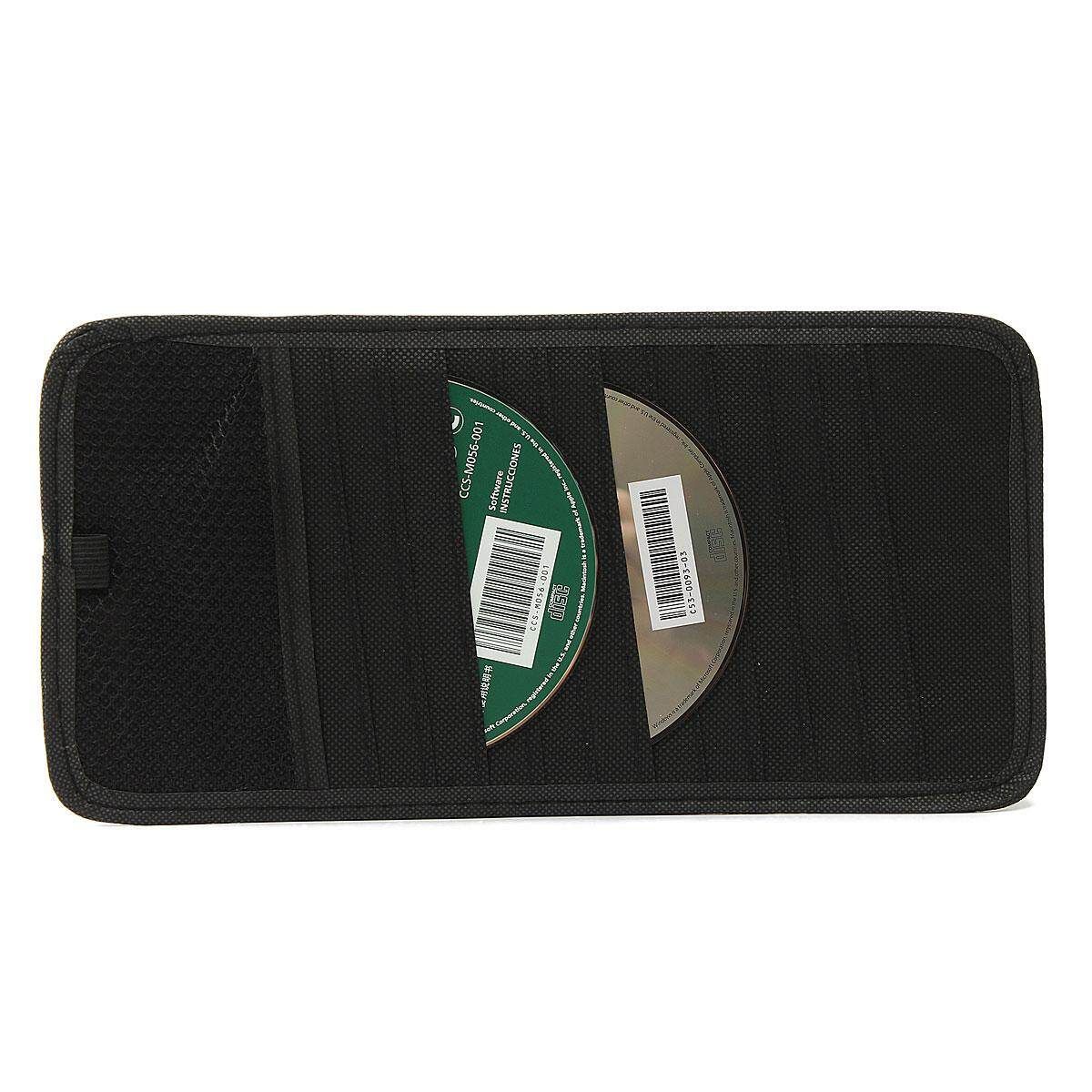 12 Disc Capacity CD Car Sun Visor Storage Dvd Holder Black Pocket Case Organizer