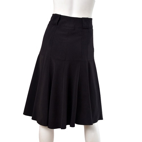 Women Black Fluted Skirt