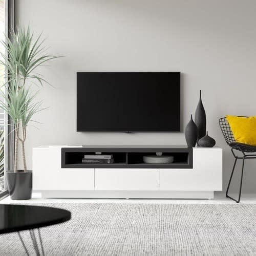 Sd Modern Tv Stand For Tvs Up To 70" - Light White & Black