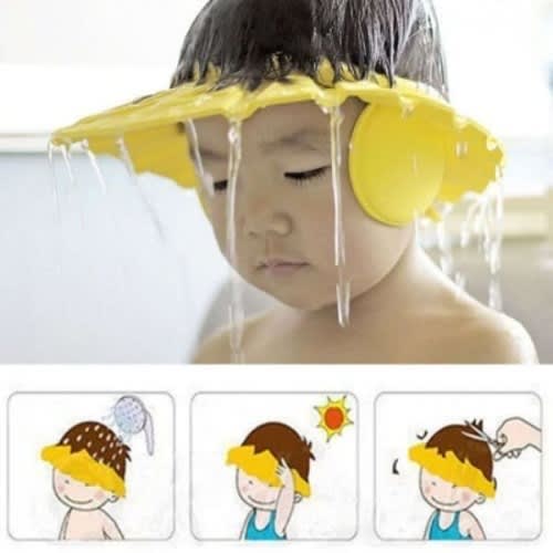 Adjustable Baby Shower Cap - Yellow