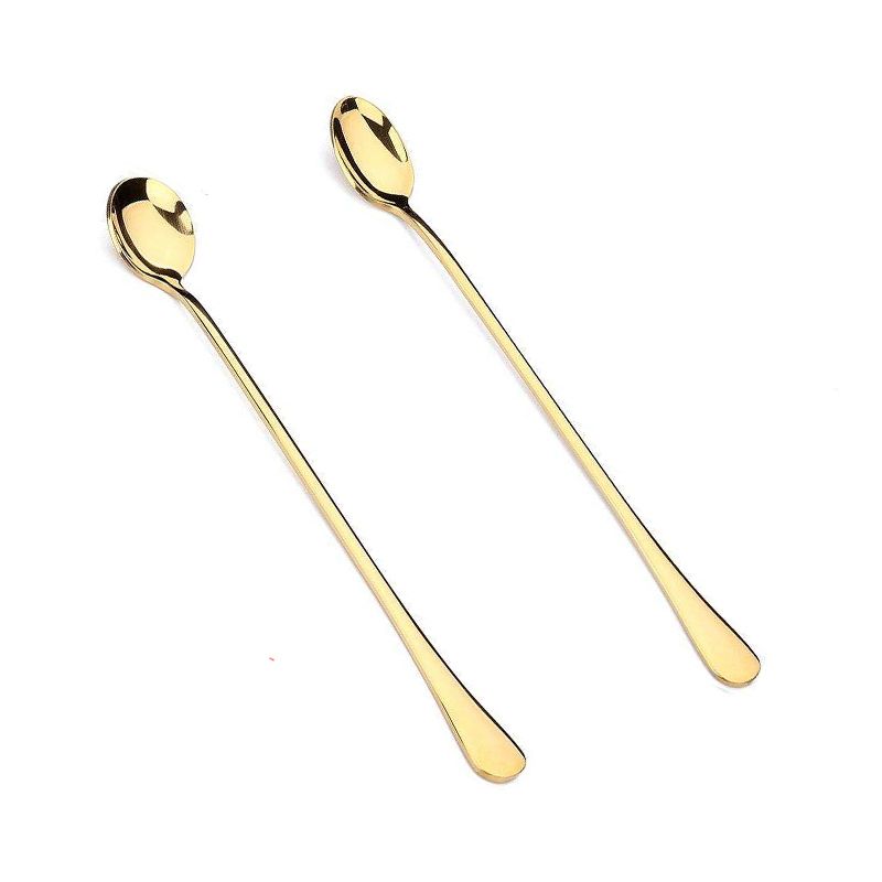 1pc 24cm Long Handled Stainless Steel Stirring Spoon