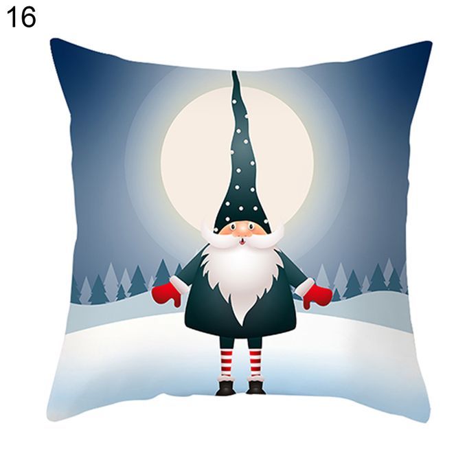Pillow Slip Christmas Dwarf Print Easy-Care Polyester Throw-