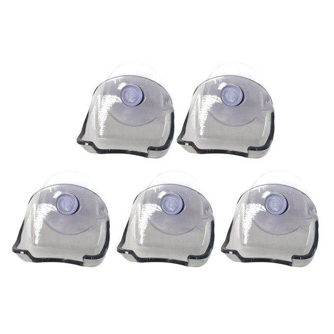 5 Pcs Plastic Suction Cup  Holder Racks Bathroom Organizer Gray