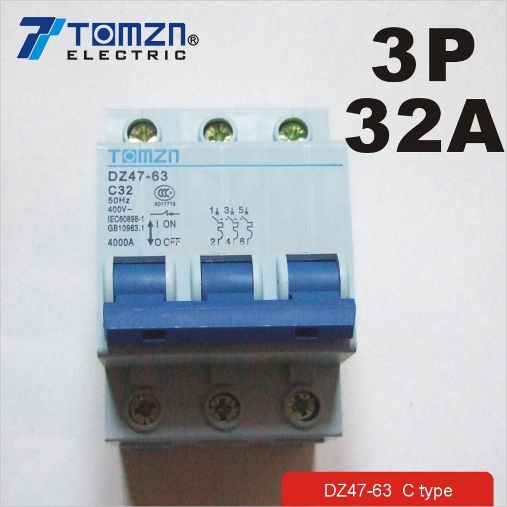 400V~ Circuit 3P 50HZ MCB Breaker 60HZ 32A