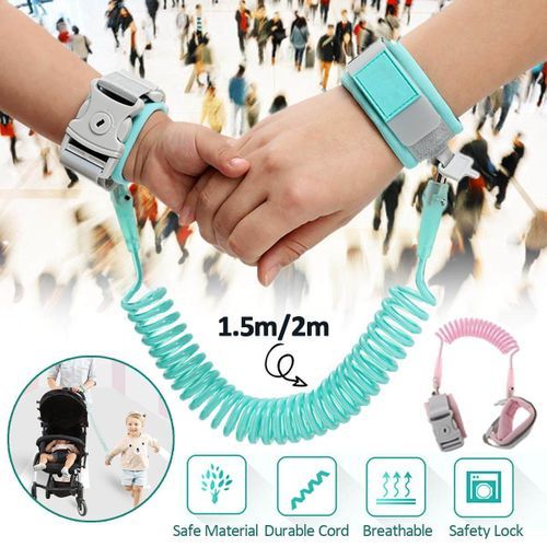 Anti Lost Wrist Link Add Key Lock Toddler Leash Baby Walker Safety Belt Wristband Walking Strap Rope Adjustable Harness 1.5M 1.5m Green