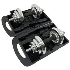 Adjustable Chrome Dumbbell Set With Case - 20kg