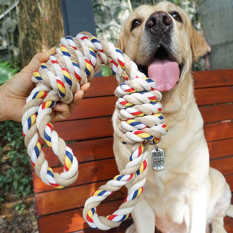 60CM Pets Toys Bite Molar Tooth Rope Dog Toy For Large Dogs Rottweiler Dog Toys Golden Retriever Chewing Teeth Big Toys-flower Colour