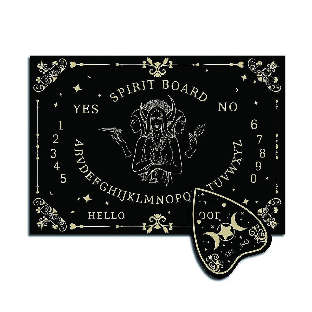 Ouija Talking Board Mystical Guidance Puzzle Unlock Ouijas Wisdom Black
