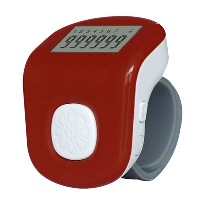 Rechargeable 7-Channel 6-Digit Finger Prayer Counter LCD