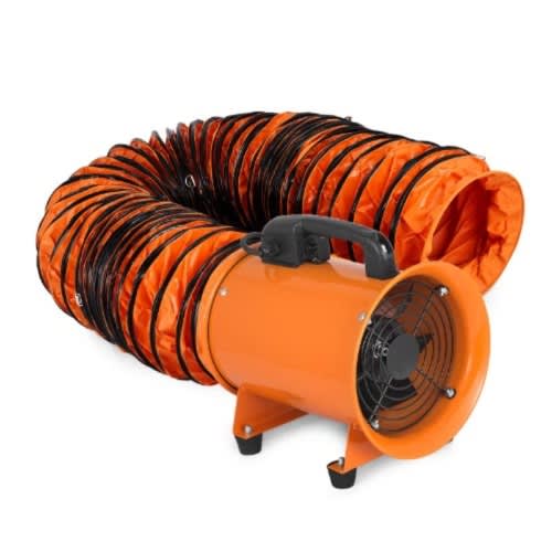 Heavy Duty Industrial Ventilator Fan Blower With 5m Flexible Pvc Ducting Hose - 8'' 200mm