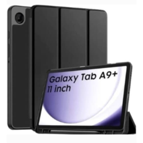 Flip Case For Samsung Galaxy Tab A9+ - Black - Leather