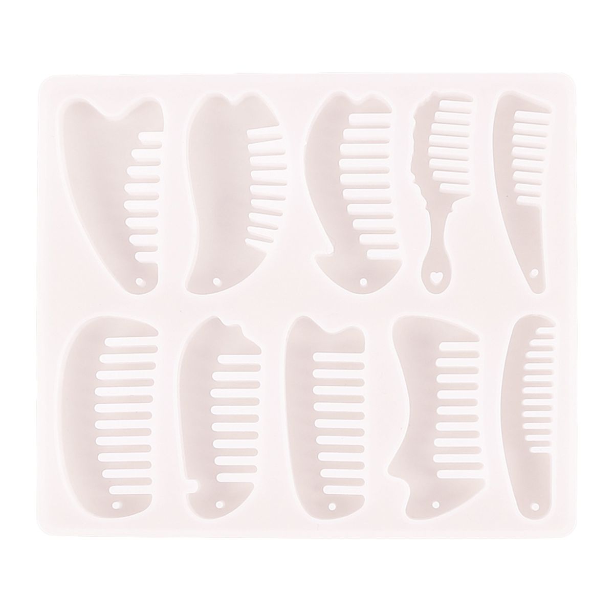 Silicone Mold 10-Grid Comb Different Shapes Epoxy Mould DIY