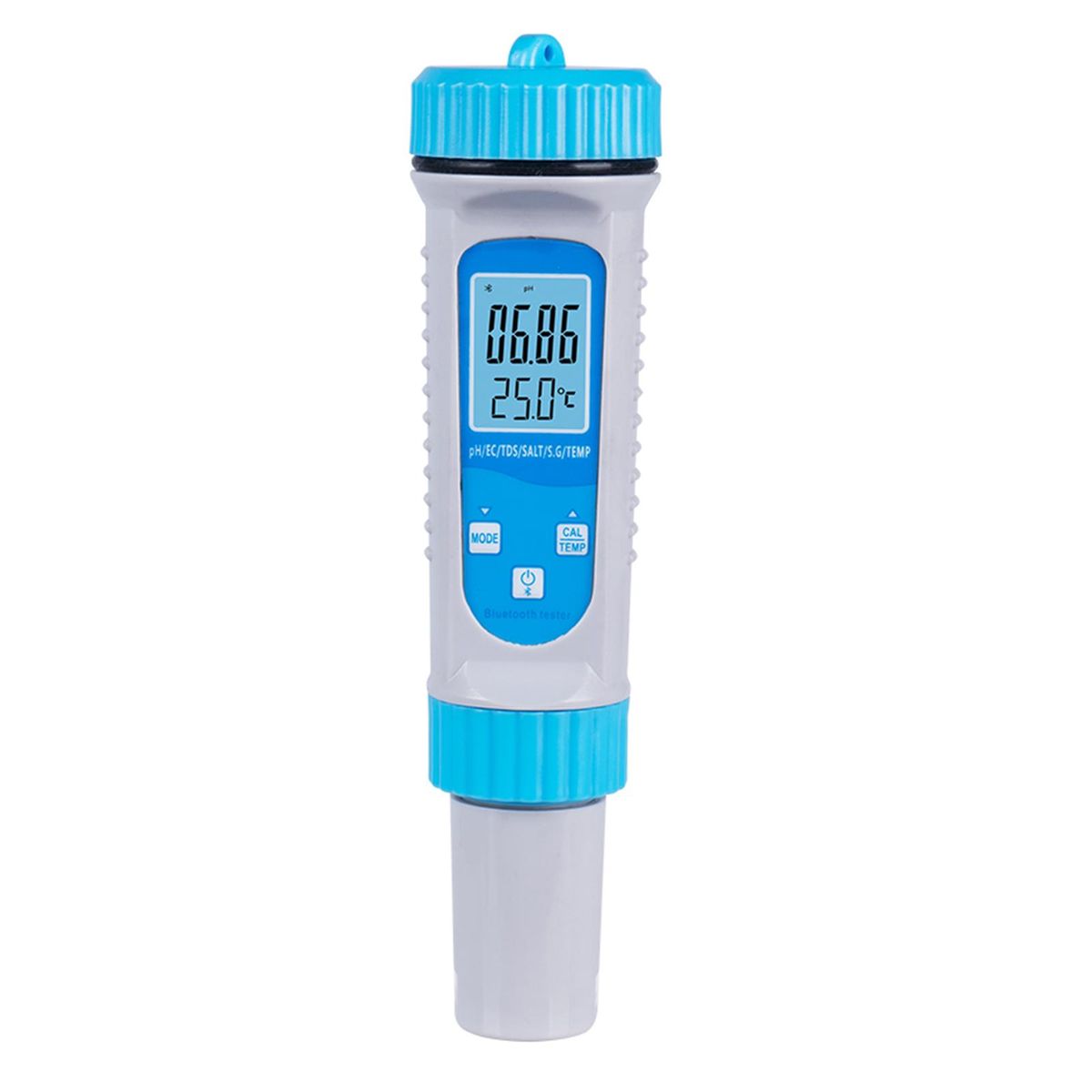 Smart BT 6 in 1 Ph Tester Pool Water PH/ EC/ TDS/ SALT/ S.G/ Temperature Tester Pool Water Quality Monitor Multifunction Water Quality Detector for Pool Drinking Water Laboratory
