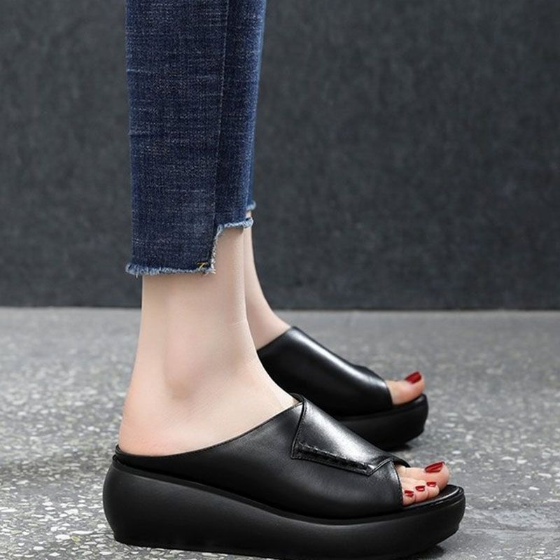 Women Sandals Summer Platform Shoes Solid Color Comfort Ladies Slippers