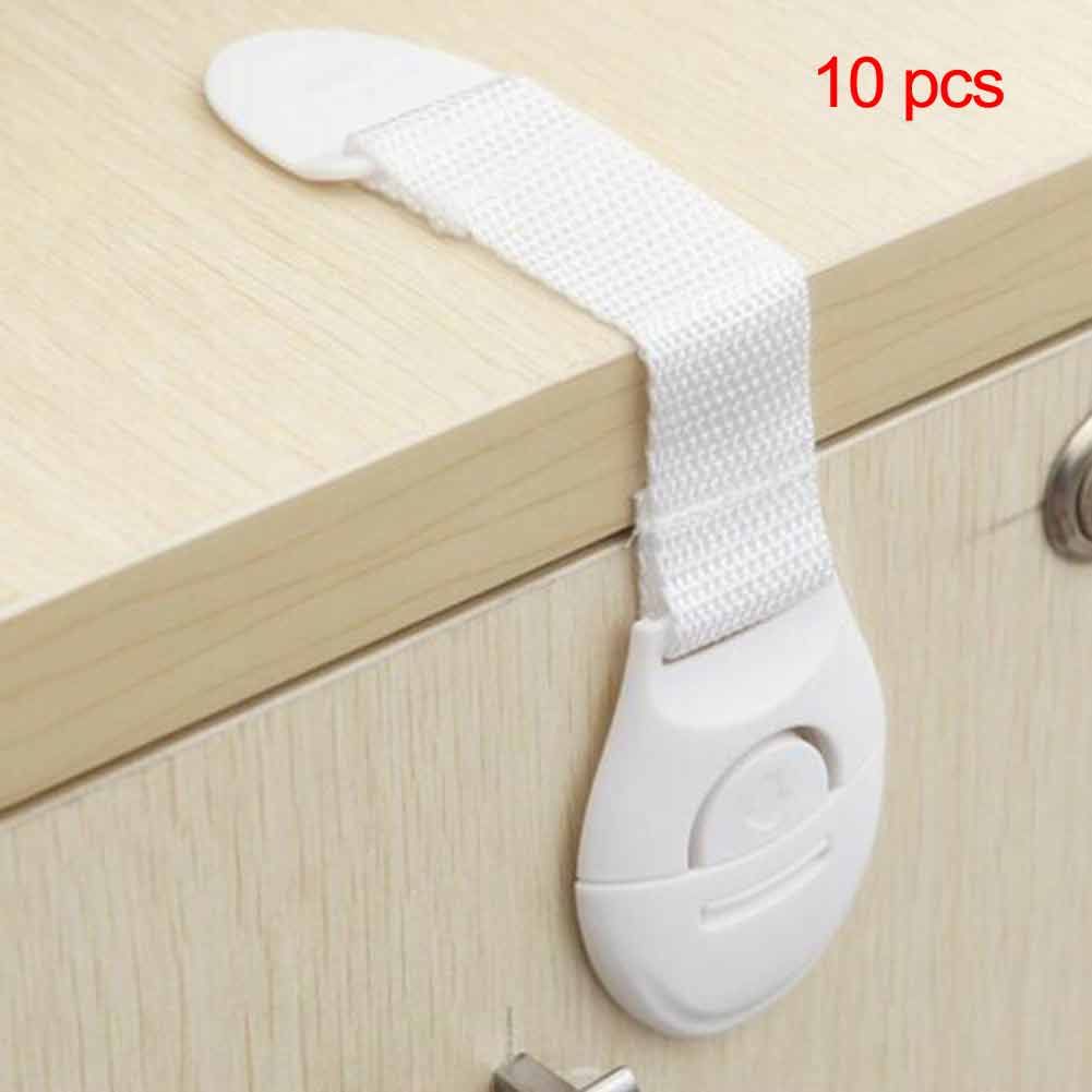 10pcs/Lot Baby Safety Locks Plastic Drawer Door Cabinet Cupboard Safety Locks Protection From Children Baby Safety Care Tools