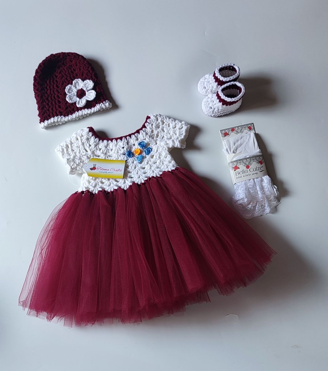 Ruby Crochet Tutu Tulle Dress Set