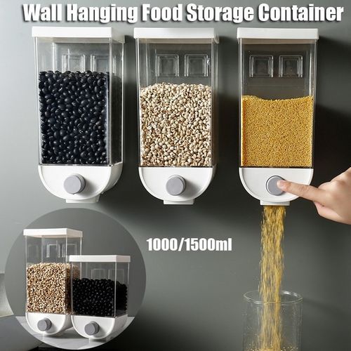 1000/1500ML Food Cereal Storage Box Kitchen Wall-moun 1500ml
