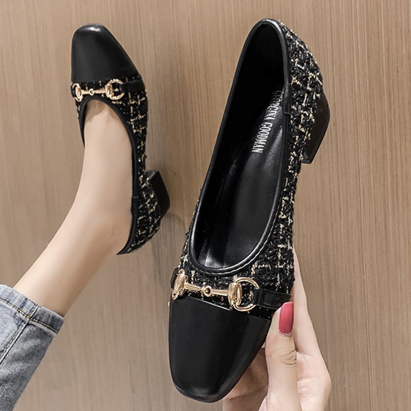 Women Shoes New College Style Low Heels Shoes Woman Party Court Shoes Sweet Work Loafers Black