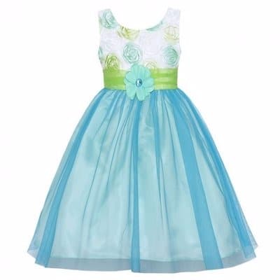 Floral Soutach Bodice To Mesh Skirt