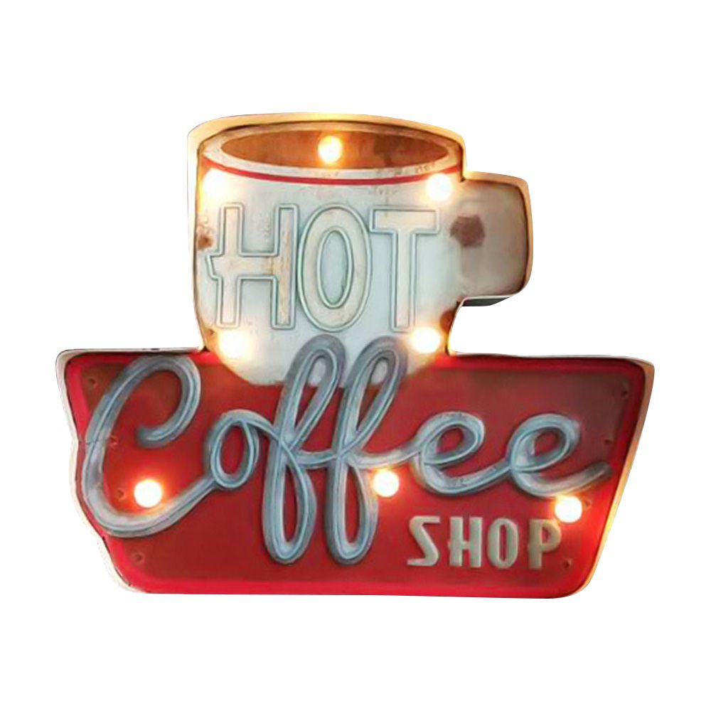 Coffee Shop Embossed Metal Sign Coffee Bar Vintage Decor
