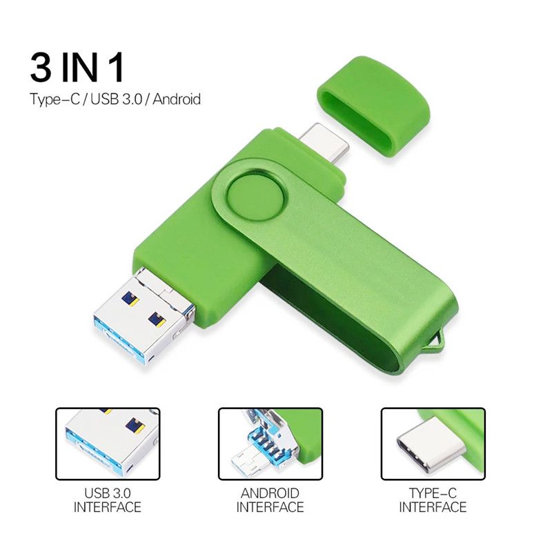 3 In 1 USB3.0 Flash Drive OTGUSB Stick For Type C/Micro USB