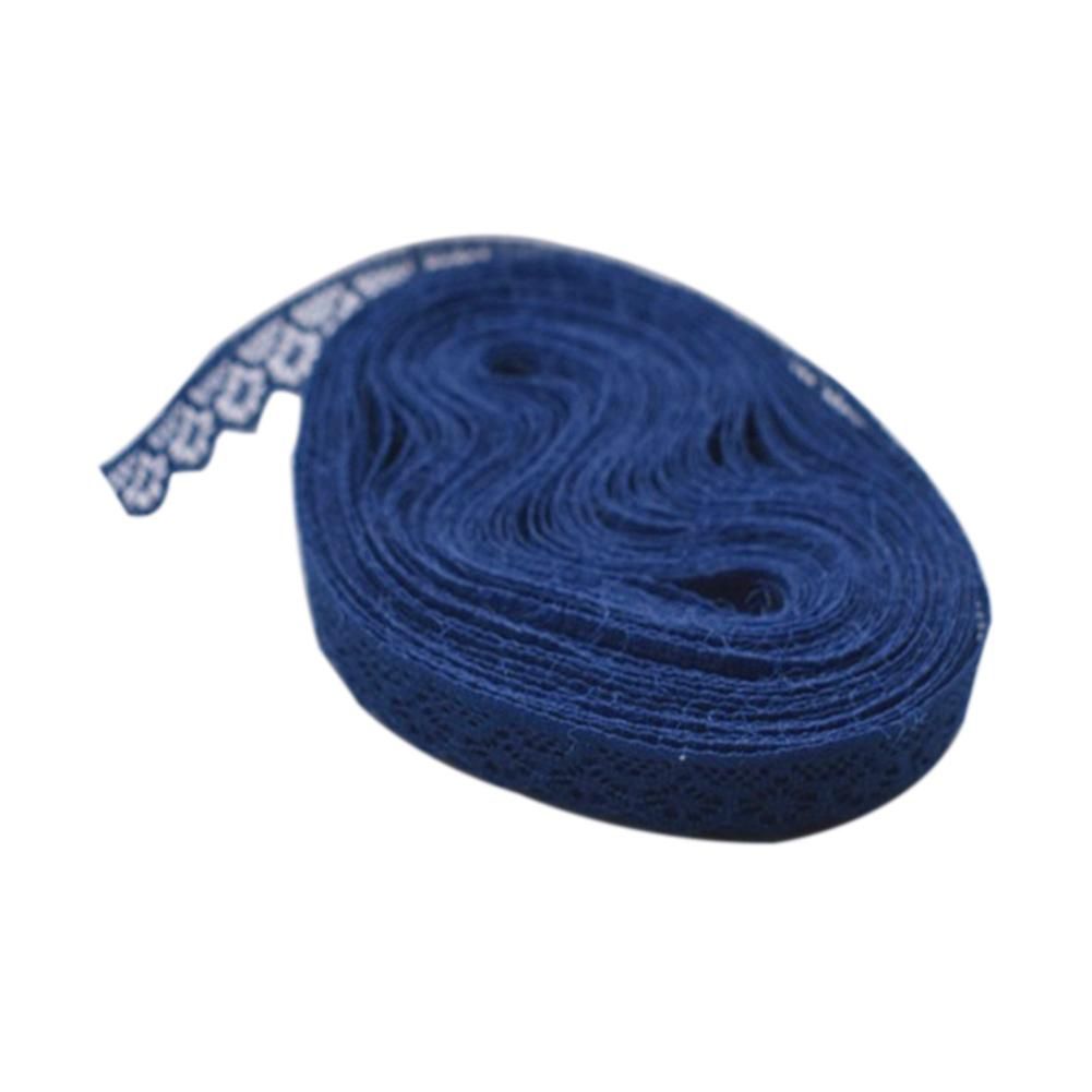 10 Yards Lace Ribbon 15mm Wide Trim DIY Fabric Wedding Decorative Sewing Rope-Navy
