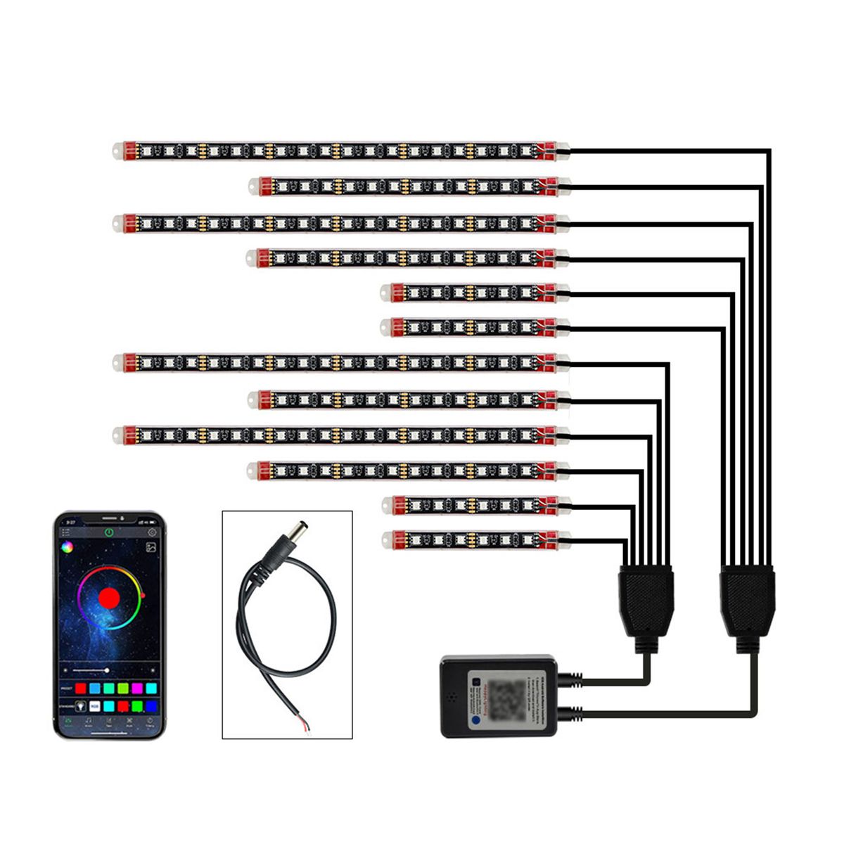 12PCS Motorcycle LED Light Kits Colorful Motorcycle LED