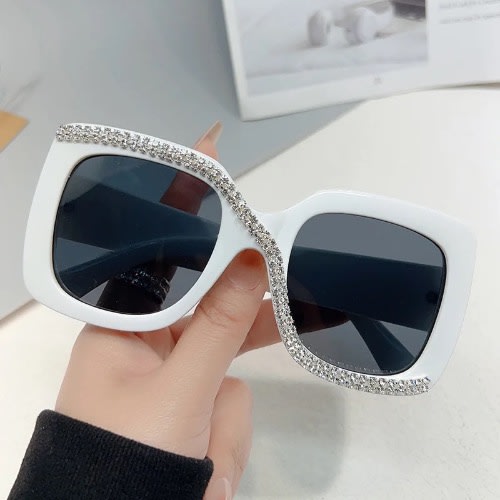 Ladies Rhinestone Sunglasses - White