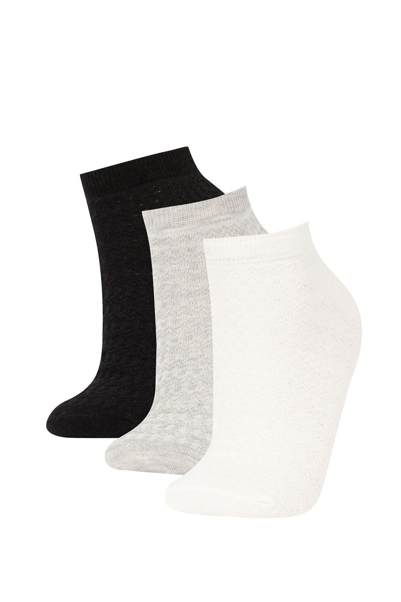 Woman Low Cut 3 Low Cut Socks-Black