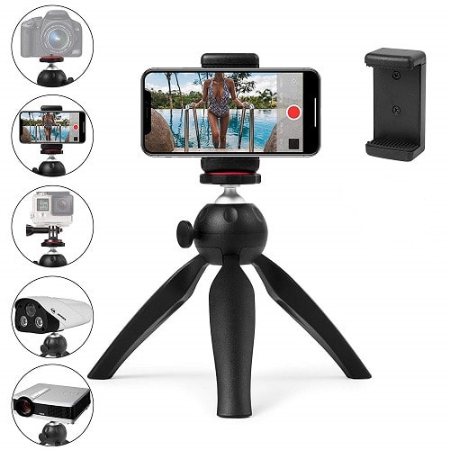 Compact Travel Ready Tripod For Smartphones Cameras Projector