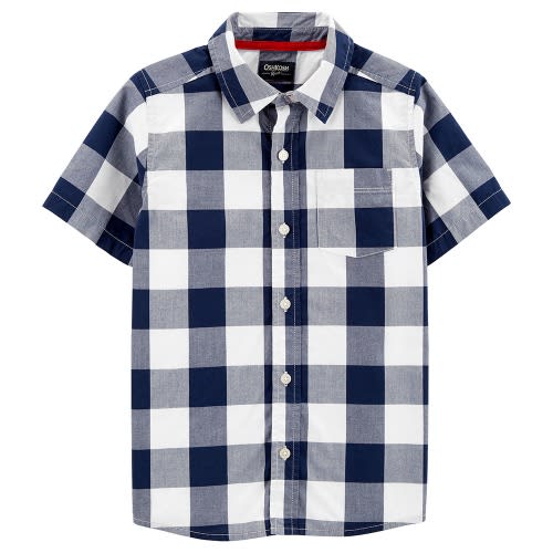 Checkered Plaid Button Front Shirt
