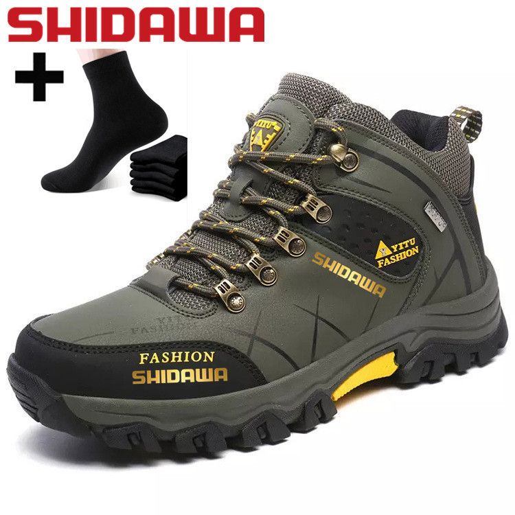 Leather Waterproof Fishing Shoes Men Women Outdoor Hiking Shoes Woodland Wear