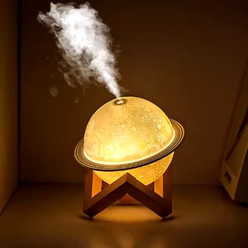 Night Lamp Atomizer Fogger Oil Diffuser - Essential Oil Ultrasonic Humidifier - 3d Planet