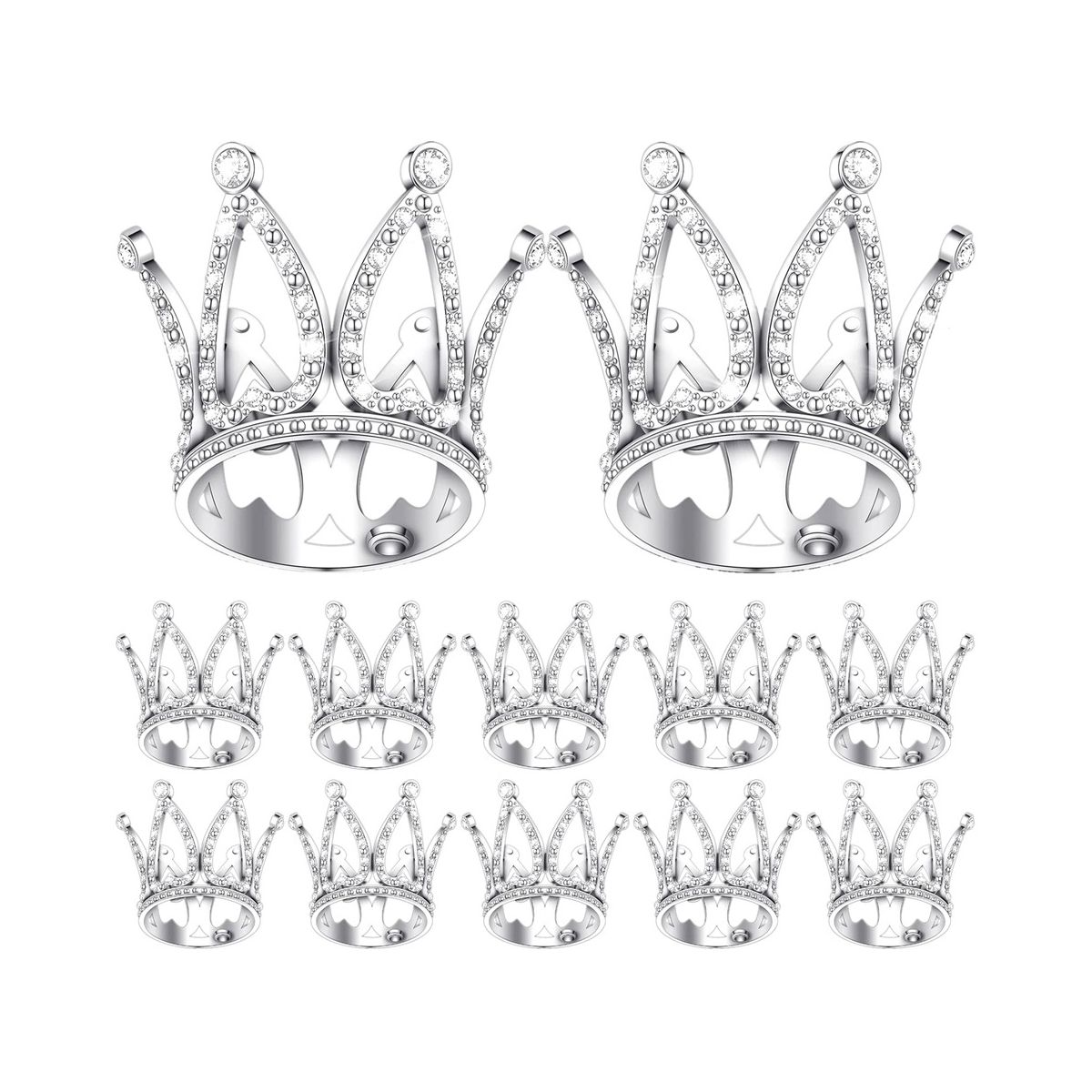 12Pcs Crown Cake Topper Mini Baby Crown Queen Crown Small