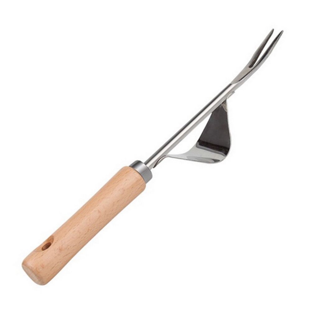 Manual Weeding Stainless Steel Fork Wood Handle Digging