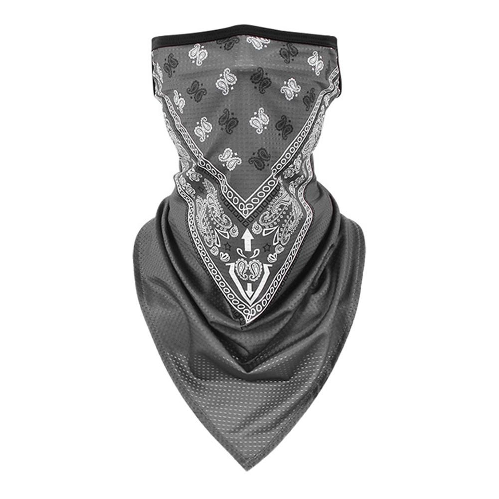 Outdoor Paisley Print Anti-UV Breathable Earloop Face-Grey