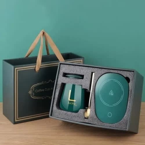 Coffee Ceramic Cup With Automatic Heating Pad