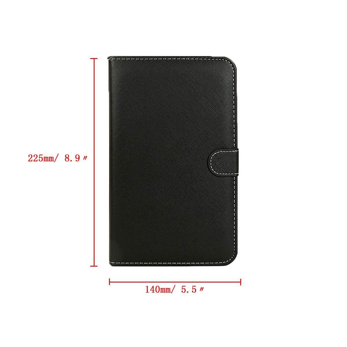 General Wired Keyboard Flip Case For Andriod Mobile Phone 4.2''-6.5'' Black