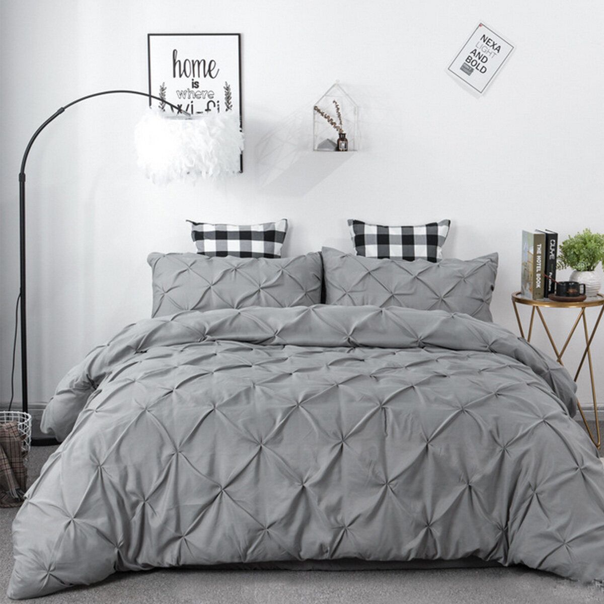 Bedding Set Duvet Cover Set Green/Blue/Grey/White Grey