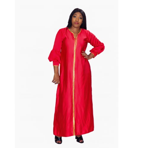 Red Long Sleeve Maxi Dress