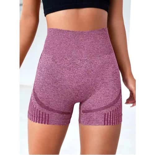 High Waist Fitness Yoga Shorts  - Purple