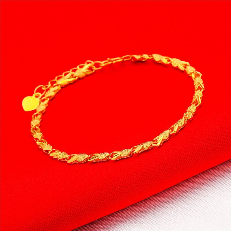 Non-Fading Gold Color Thick Plated Vintage Charms Let Women's Hand Chain