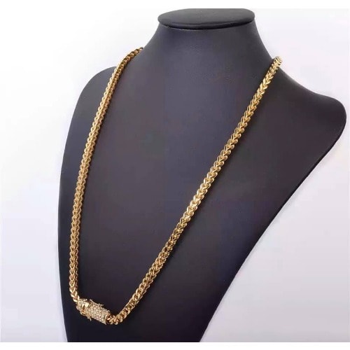 Iced Rhinestone Clasp Cuban Box Chain Link