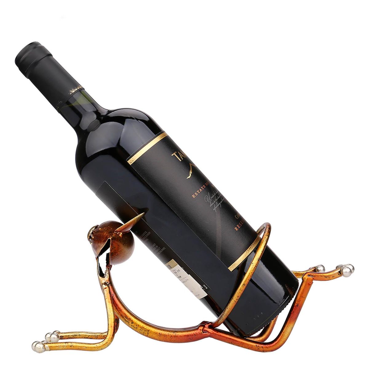 TOOARTS Yoga cat Wine holder Wine shelf Metal sculpture Practical sculpture Home decoration Interior decoration Crafts