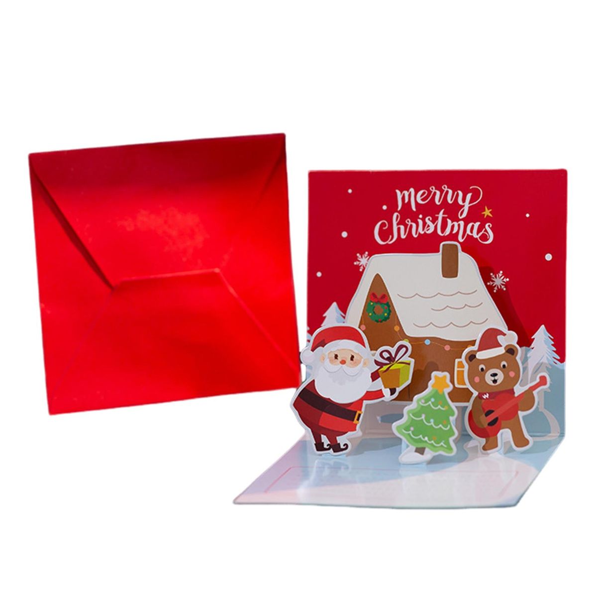 Festive Atmosphere Christmas Card Festive Holiday for Christmas Red