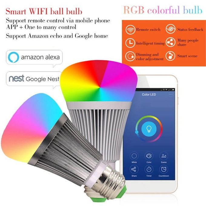 Smart LED Light Bulb WiFi Wireless Color Dimmable RGB+W Lamp AU Stock 7W E27 B22