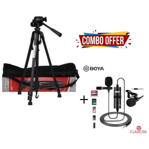 Wt-3560 Camera/camcorder/mobile Tripod + Lavelier Mic