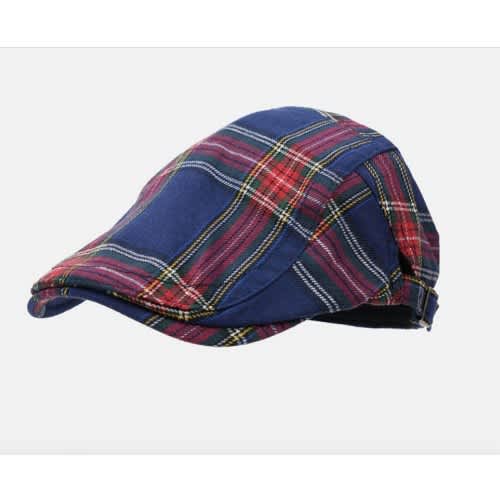 Men's Plaid Duckbill Panama Cap #1 - Multicolor